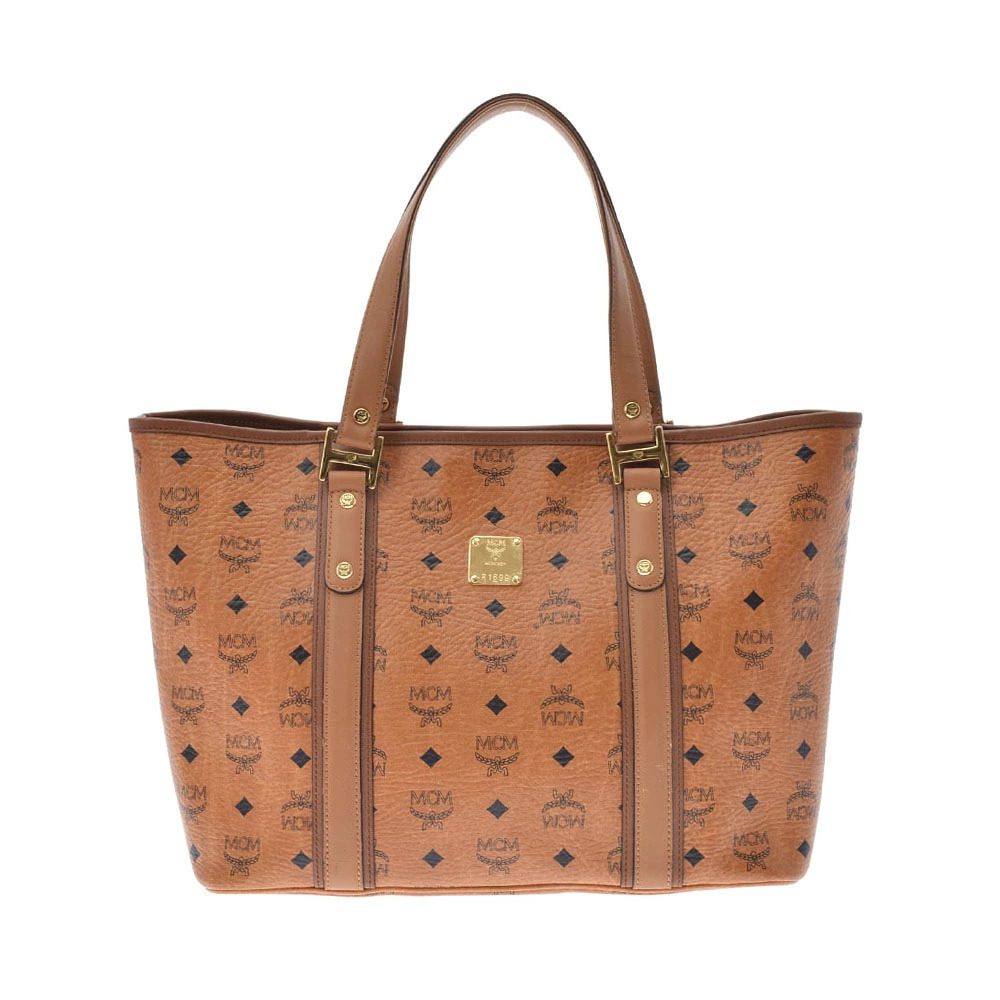 MCM Cognac Calf Tote Shoulder Bag Brown